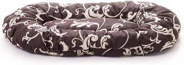 Вільхове ліжко для собак та котів - зручне та стильне, 58x42x15 см, коричневе з мереживом