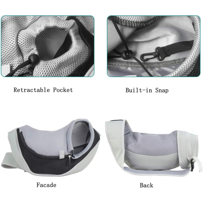 PETEMOO переносна сумка-переноска для собак та котів, чорна (до 2.5 кг)