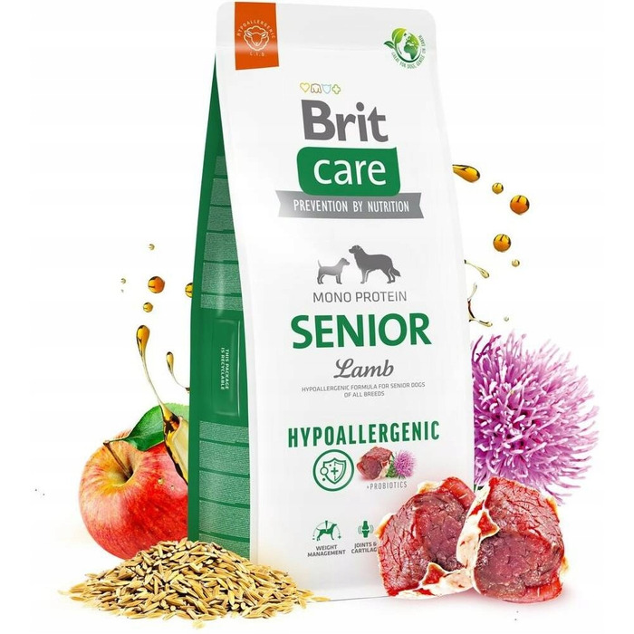 Сухий корм Brit Care Hypoallergenic Senior з ягнятиною для літніх собак, 12 кг