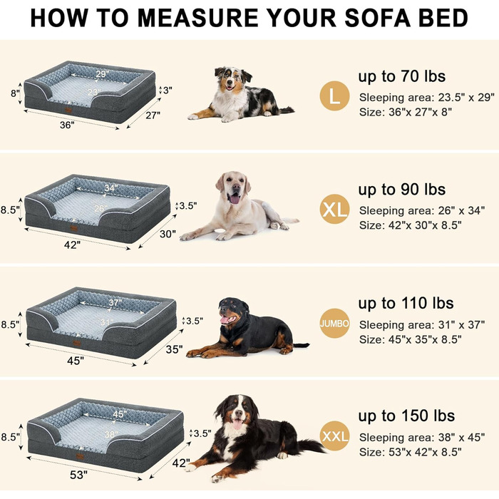 Ортопедичне собаче ліжко XXL, водовідштовхувальне, з memory foam, для великих собак, 134 x 107 см, неслизьке дно, зручна лежанка з пінополіуретану, темно-зелене (45 x 35 см, сіре)