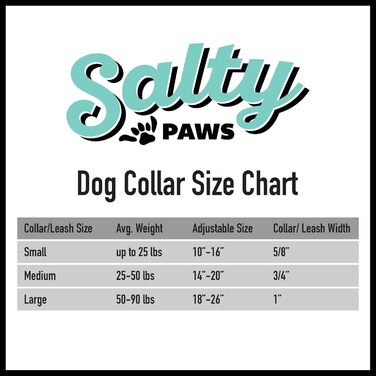 Собачий нашийник Salty Paws, тропічний, для пляжу та риболовлі, розмір M (35,6–50,8 см), для собак 11,3–22,7 кг, синій