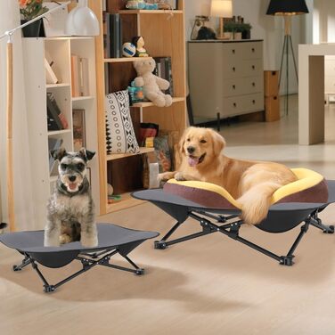 Крісло-ліжко для собак та котів 68x68x21 см, складне, підняте, з дихаючого поліестеру, для дому та саду