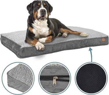 Килимок для собак IB Style Dreams, лежанка для собак, килимок для собак, лежанка середніх собак, собаче ліжко, знімний чохол, L (XL 120x78 см, сірий)