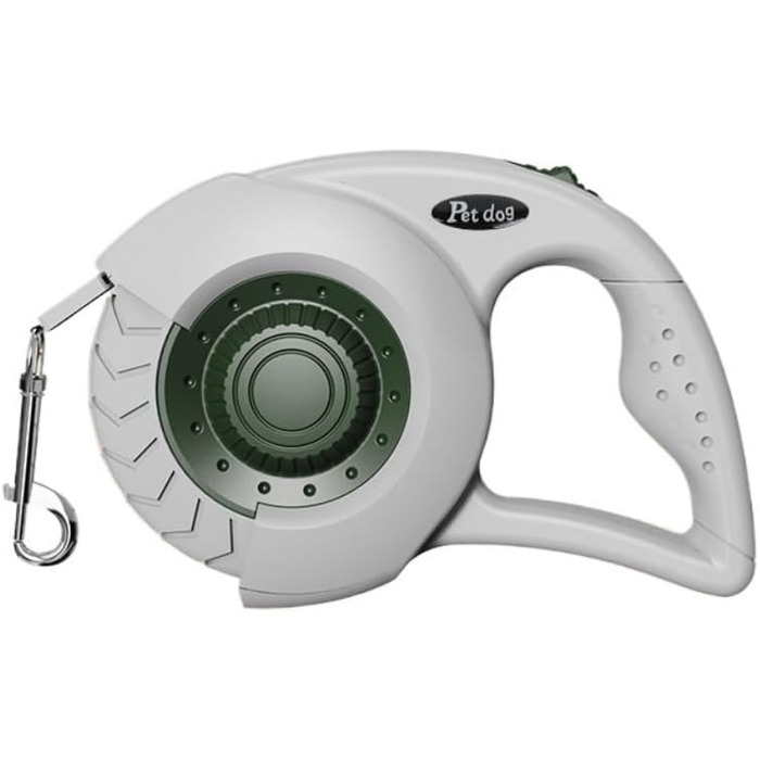 Автоматична поводок для собак, 3 м/5 м, ручка-антислиз, поворот на 360°, для маленьких, середніх та великих собак, кольори: темно-зелений (801), сіро-зелений (803)