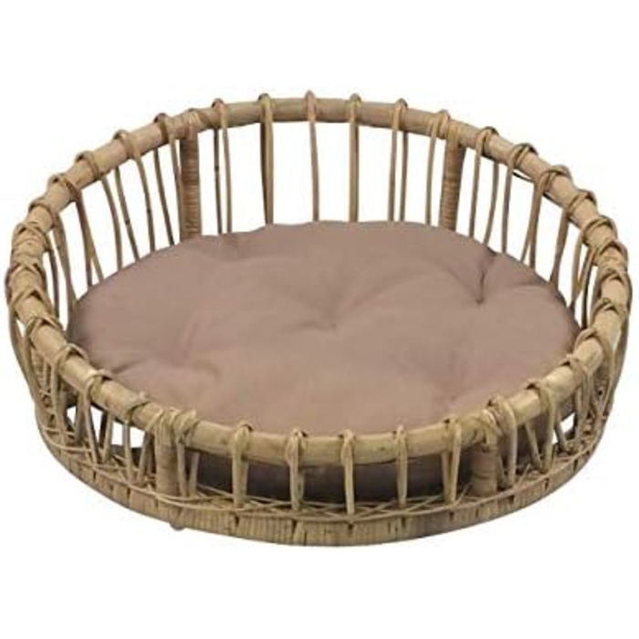 Лежанка для собак та котів Lenny з ротангу, діаметр 60 см