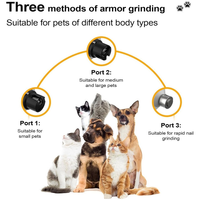 Електричний точило для собачих кігтів з LED-підсвічуванням, інструмент для догляду за кігтями собак, ергономічний для малих та великих тварин