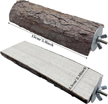 Набір з 9 дерев'яних перекладин Allazone для птахів, гойдалки для папуг, аксесуари для клітки (стиль 7)