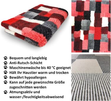 Килимок для собак Elropet: преміум vetbed 30 мм, різні розміри (S/M/L), Diamond Red (M 100x80 см)