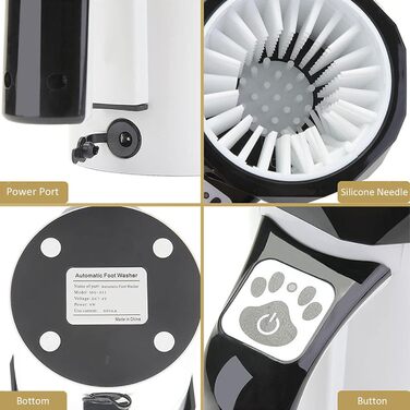 Електричний очищувач лап для собак PJDDP: силіконовий скребок для лап з рушником, портативний для великих і середніх собак, синій