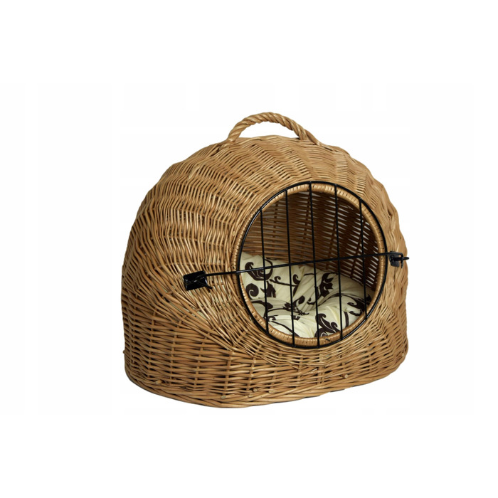 Будиночок для кота Wiklinowe Cuda, коричневий, круглий, 50 см x 40 см x 41 см