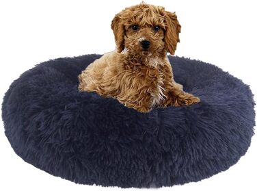 Кругле ліжко для собак маленьких порід - м'яке та миється - ідеальне для комфорту вашого улюбленця. Підходить для Чихуахуа та Йоркширських тер'єрів до 4 кг. Діаметр 50 см, розмір 50x50x18 см, темно-сірий колір.