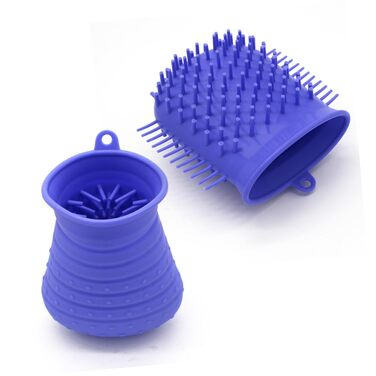 Масажер для миття лап собак FRCOLOR - силіконовий, з ручкою, для чищення та масажу лап. Підходить для собак середніх розмірів (M)