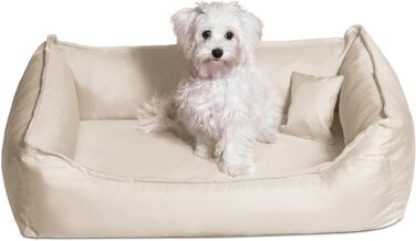 Ортопедичне ліжко для собак Tierlando® Donald, прямокутне, з матрацом з віскоеластичної піни, міцний оксфордський поліестер, антиковзаюча підставка, розмір 100x75 см, колір: кремовий