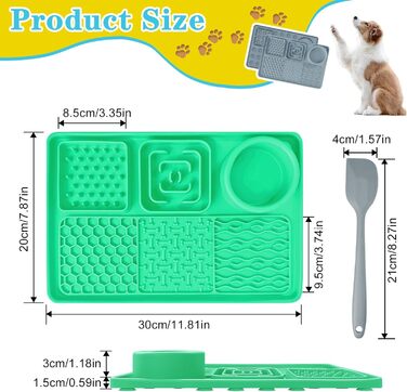 Шлека для собак Cooltto з лотком та шпателем: силіконова підстилка з присосками для миття, грумінгу та догляду за кігтями. Модель C & A