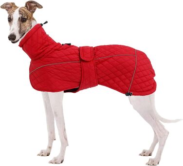 Зимовий теплий куртка для собак Babypet, водонепроникний, з блискавкою, світловідбиваючий, регульований, для великих і середніх собак (Lurcher, Saluki), розмір S (довжина спини 56-58 см), колір: темно-синій