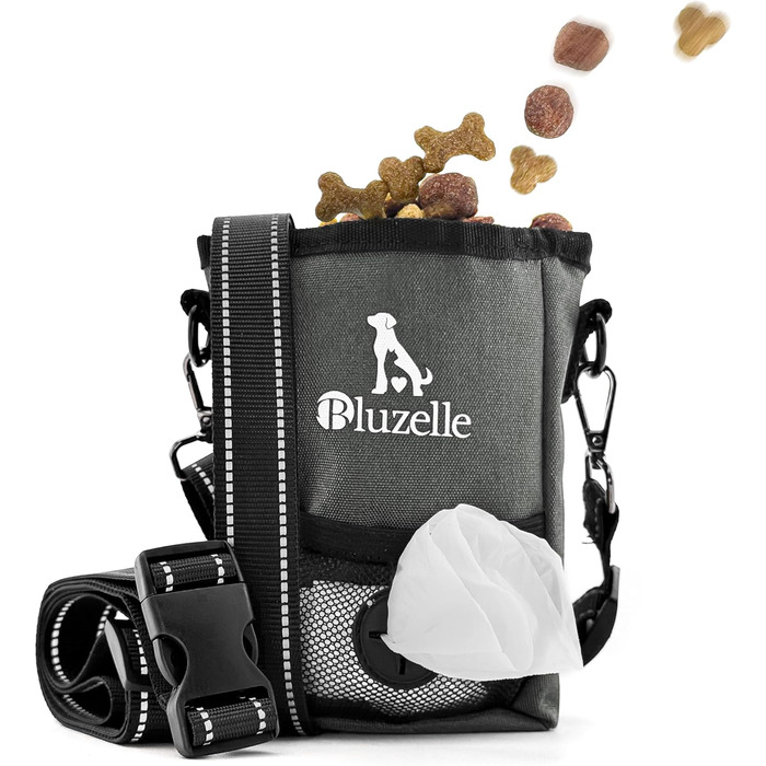 Сумка для ласощів SnackKeeper з магнітною застібкою, 650 мл, з дозатором пакетів для вигулу собак, на пояс, сірого кольору