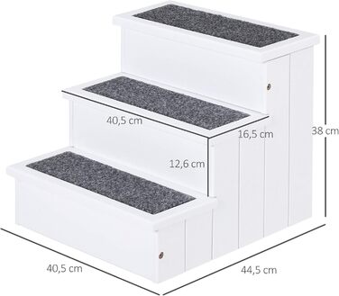Сходи для собак PawHut 40,5x44,5x38 см білі