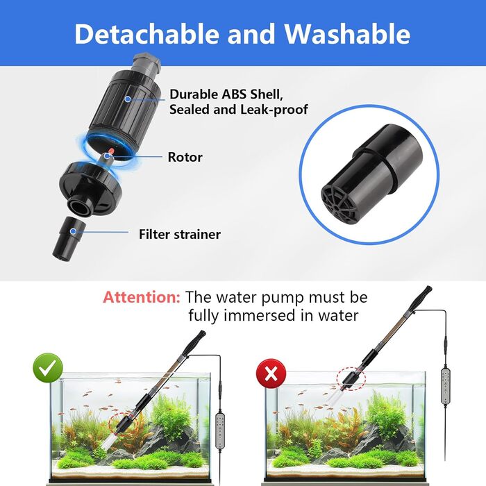 fishkeeper Електричний вакуумний очищувач для акваріумного ґрунту