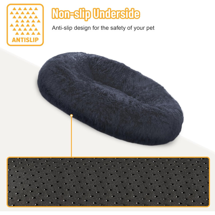 Кругле ліжко для собак і котів з плюшу, 120 см, сіре (4XL)