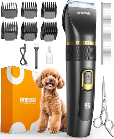 Машинка для стрижки собак Oneisall Leise Hundeschermaschine Upgrade Pro: професійна модель для собак та котів, акумулятор 2000mAh, водонепроникність IPX7, для догляду за шерстю вдома