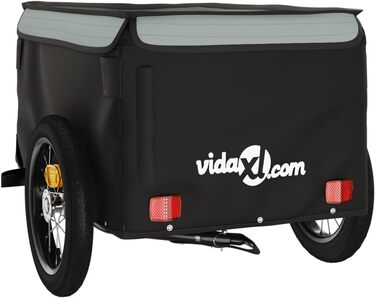 Причіп для велосипеда, переноска для собак, чорно-сірий, 30 кг, для щоденного транспортування, легко монтується