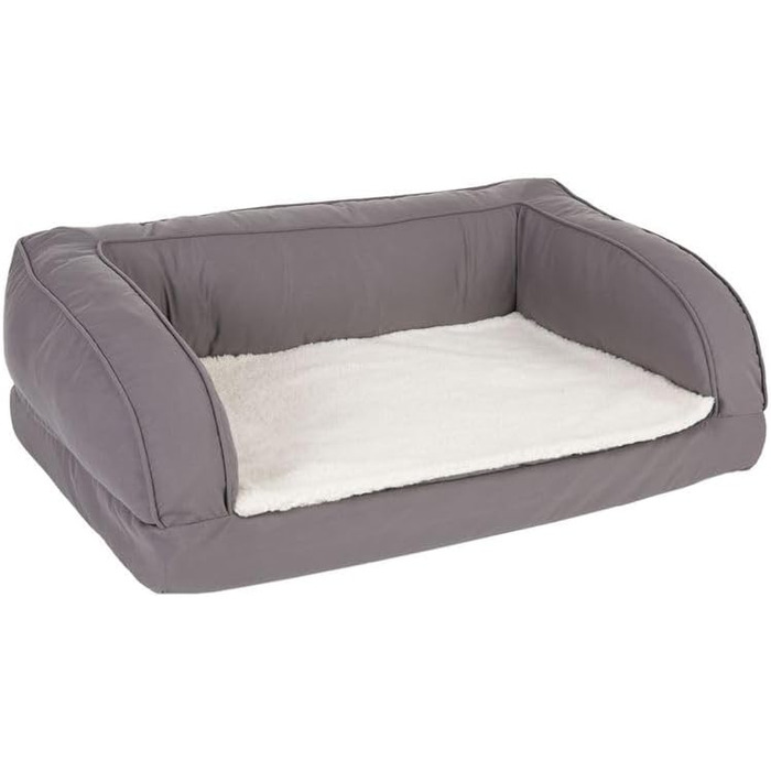 Ортопедичний лежак для собак Zooplus | Лежанка з Memory Foam | М'який матеріал, високий борт | З плюшевою подушкою (S-L, 75x50x25 см)