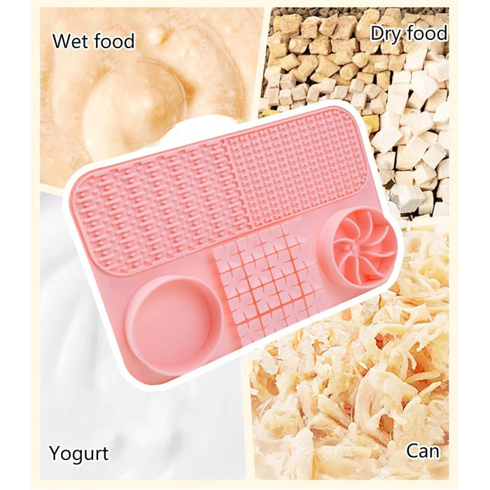 Килимок для собак - годівниця-лизунчик | Килимок для цуценят | Силіконовий килимок для годування собак | Миска для собак з кормом (Рожевий)