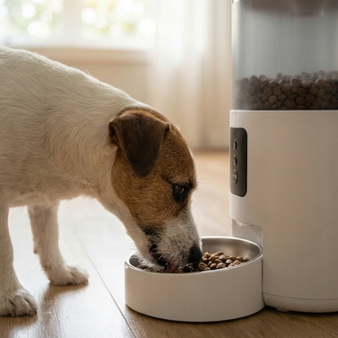 Автоматичний годівник для тварин з WiFi, пластиковий, біло-чорний, 3000 мл, 18.20 см