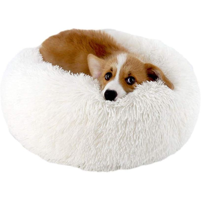 Кругле м'яке плюшеве ліжко-гніздо для кошенят та собак, зелене (XS:40 см)