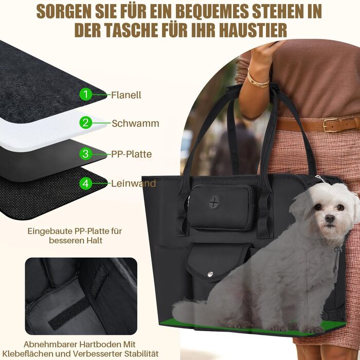 Транспортна сумка для собак та котів Eyein - чорна, до 5,5 кг, з кишенями та страхувальним ремінцем