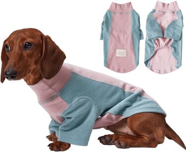 Світшот-куртка для собак Дакль, бавовняний пуловер, комбінезон для мініатюрних даклів, піжама, одяг для тварин з двома ніжками, з довгими рукавами, еластичний, м'який, зручний, рожева футболка для домашніх тварин S