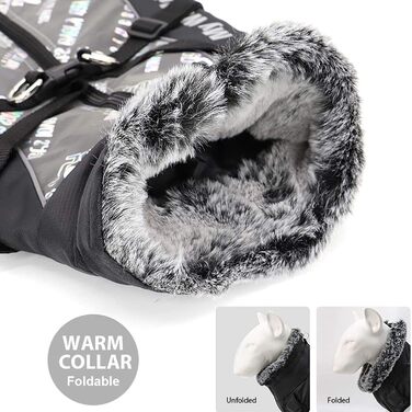 Водонепроникний собачий одяг PETCUTE для маленьких собак, з відбиваючими елементами, регульований, зимова куртка для собак з шлейкою, вітронепроникний, сірий (2XL)