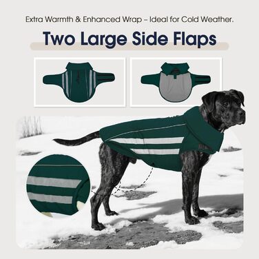 Зимовий теплий куртка для собак Pitbull, водонепроникний, вітронепроникний, світловідбиваючий, регульований, з флісовою підкладкою, для активного відпочинку, колір зелений, розмір XL
