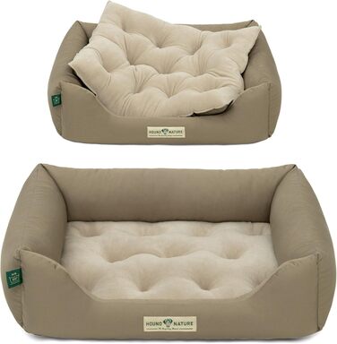 Ортопедичне собаче ліжко HOUND & NATURE Zürich S (75x60 см, Taupe) | М'яке, кудлате, з можливістю прання