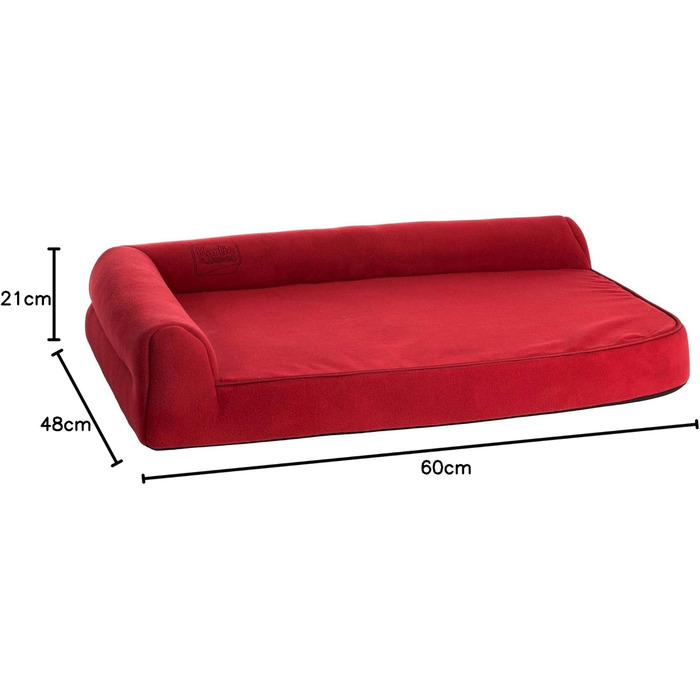Подушка для собак Karlie Kissen Ortho Visco L, 60x48x21 см, червона