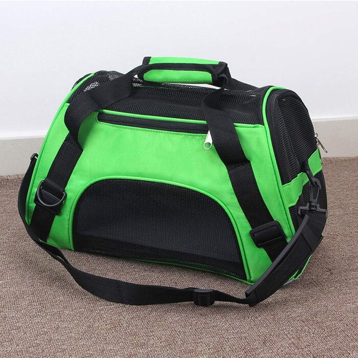 Транспортна сумка для котів та собак Levoberg, 47x30x23 см, зелена, M