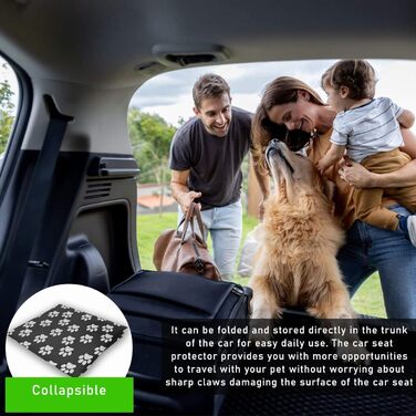 Чохол на заднє сидіння автомобіля для собак, водонепроникний, антиковзкий, універсальний, з принтом лапки