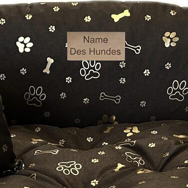 Ортопедичне собаче ліжко з можливістю прання, собачий лежак/софа/корзина для великих собак S-XXL, персоналізація з ім'ям та золотими лапами
