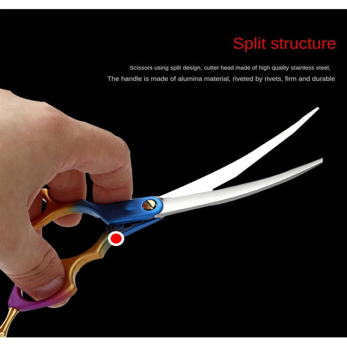 Ножиці для грумінгу собак та котів 7.5 дюймів, професійні ножиці для грумінгу з нержавіючої сталі 440C, ергономічні ручки з алюмінію (рожевий+сірий)