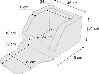 Крісло для собак, переноска для собак, лежанка для собак, переноски для тварин, заднє сидіння, ковдра для собак, корзина для собак, лежанка для котів, для маленьких собак, чорна шкіра, (46x46x31 см)