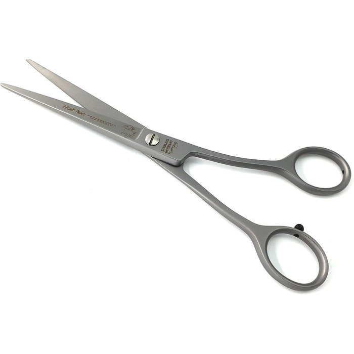 Ножиці для собак Solinger: професійні ножиці для грумінгу, пряма ріжуча частина, ергономічна форма, без гачка, 18,5 см, з круглим кінчиком, з нержавіючої сталі