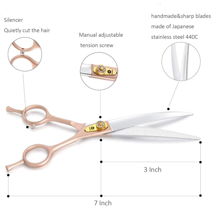 Професійний набір ножиць для грумінгу собак Dream Reach 7'' з японської сталі 440C (5 шт.)