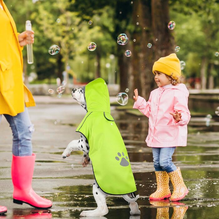 Дощовик для собак, розмір S, зелений, водонепроникний, з капюшоном, відбиваючий, Ultraleicht DQGHQME