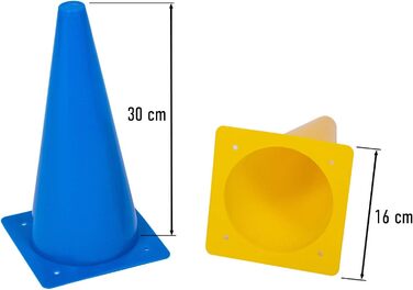 Набір фігурок 8LevelUp Pylonen (8 шт.) – 30 см. Ідеально для футболу, верхової їзди, дресирування собак та коней, агіліті. Жовті та сині фігурки, гнучкі, безпечні та міцні, з сумкою.