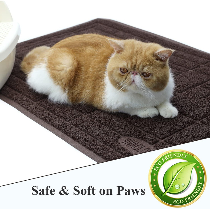 Килимок для котячого туалету VIVAGLORY, 90х60 см, сірий. Килимок для котячого лотка, миючий, з підкладкою, для збору наповнювача.