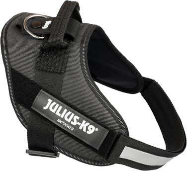 Шлея для собак IDC Powerharness, розмір 0/M, до 2 тонн, чорна/сіра