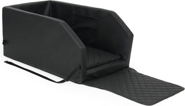 Автоматичне ліжко для собак у машину Velinda з ременем безпеки, 55x70 см, чорно-біле