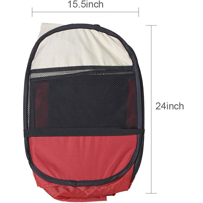 Килимок для собак та котів, портативний, складаний, 31 x 23 см, бежевий та червоний