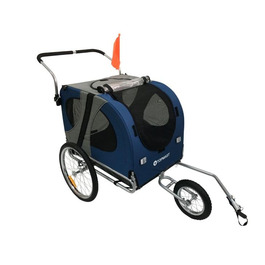 Причіп для собак Starline Original L – Синій – З функцією джоггінгу – Складаний – 2 в 1 причіп та візок для собак – для собак до 40 кг