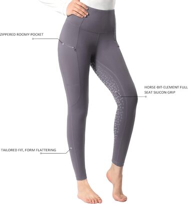 Спортивні штани для верхової їзди Harrison Howard з силіконовим зчепленням, висока талія, легінси для жінок (XS, Comet)